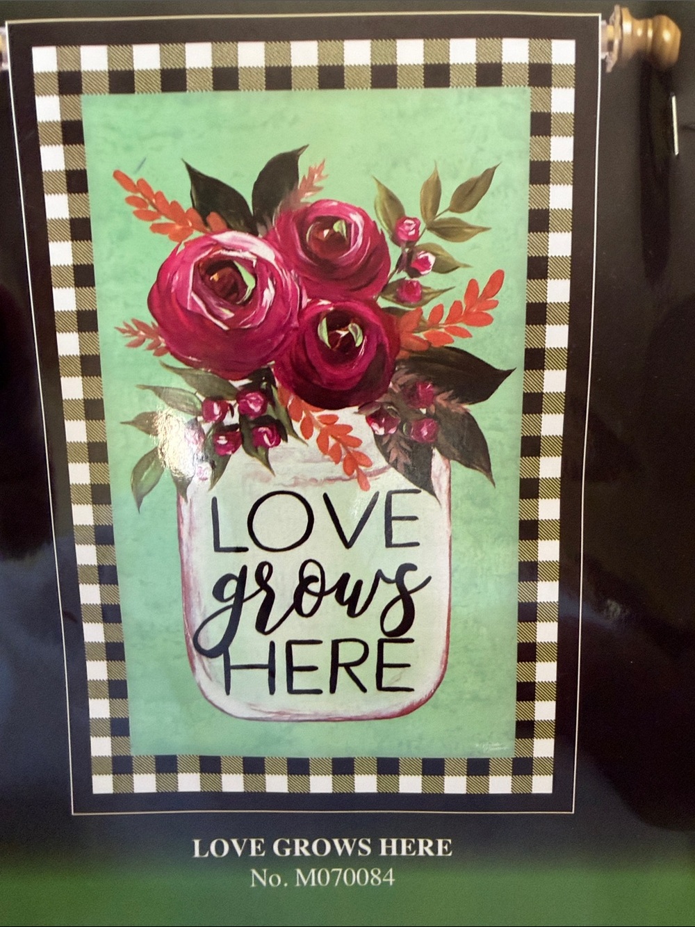 Love Grows Here large 30"x44" garden flag